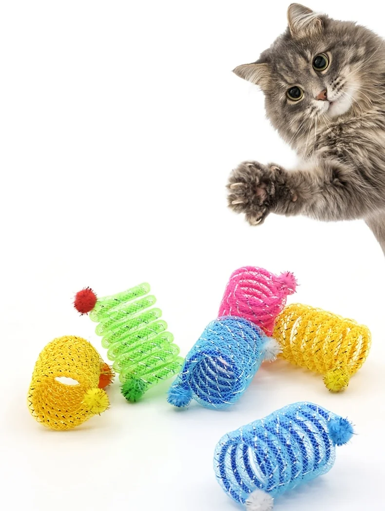 Juguetes de resorte coloridos para gatos