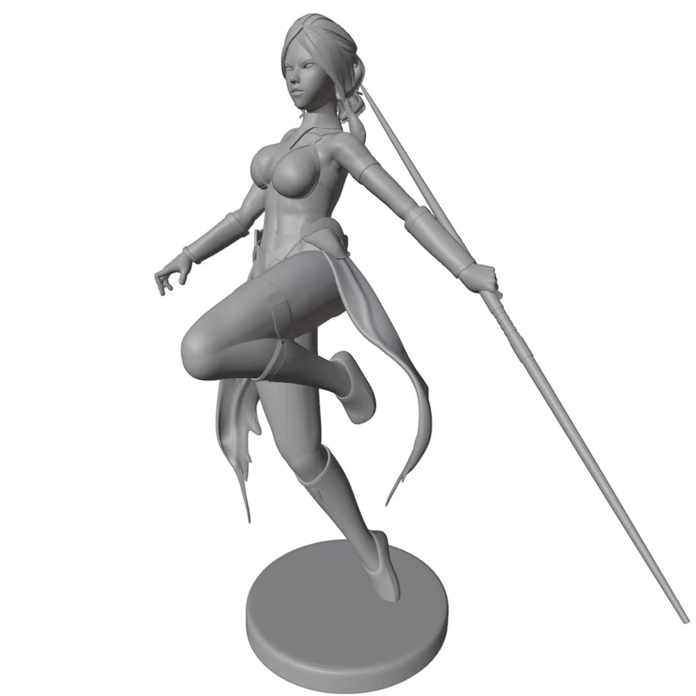 Kit figura 3D 1/24 75mm chica sin montar ni pintar