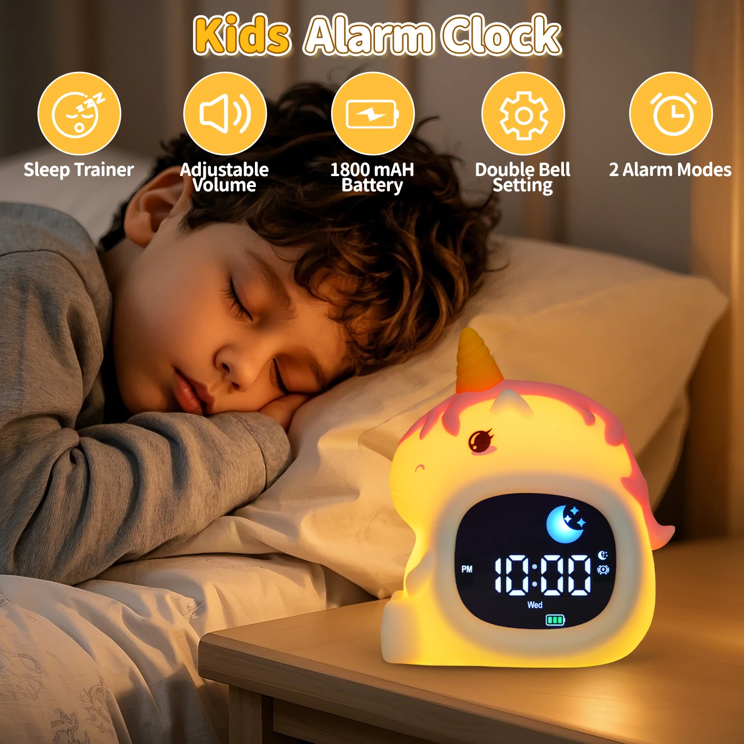 Reloj despertador táctil LED con luz nocturna para dormir - imagen 2