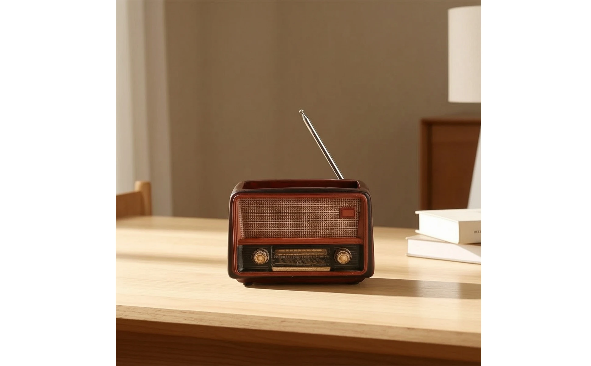 Maceta con Radio Vintage - Detalle de la antena