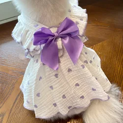 Vestido verano corazones para perros y gatos, Pomerania Chihuahua