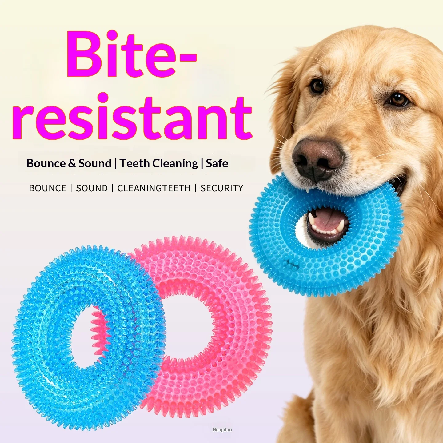 Juguete masticable para perros: anillo masajeador con luz y sonido - imagen 2