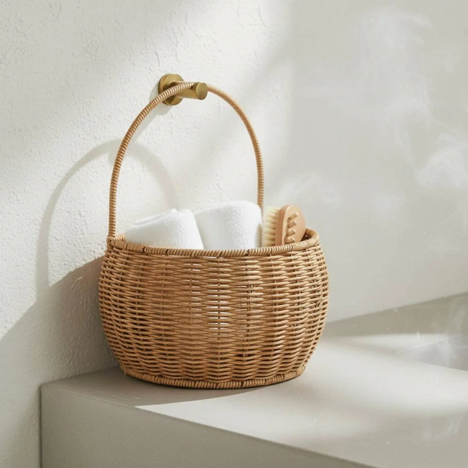 Organizador con cestas de ratán para baño y aseo de gato y perro - imagen 3