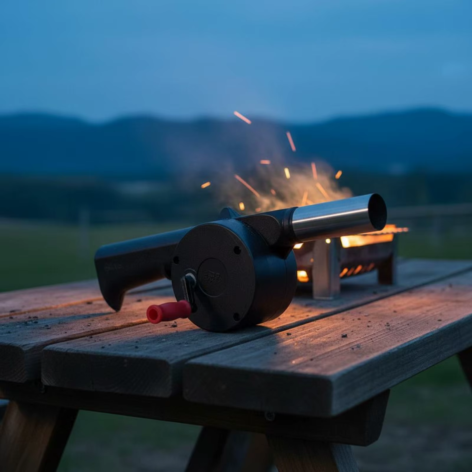 Ventilador manual de manivela para barbacoa – Enciende carbón rápido - imagen 5