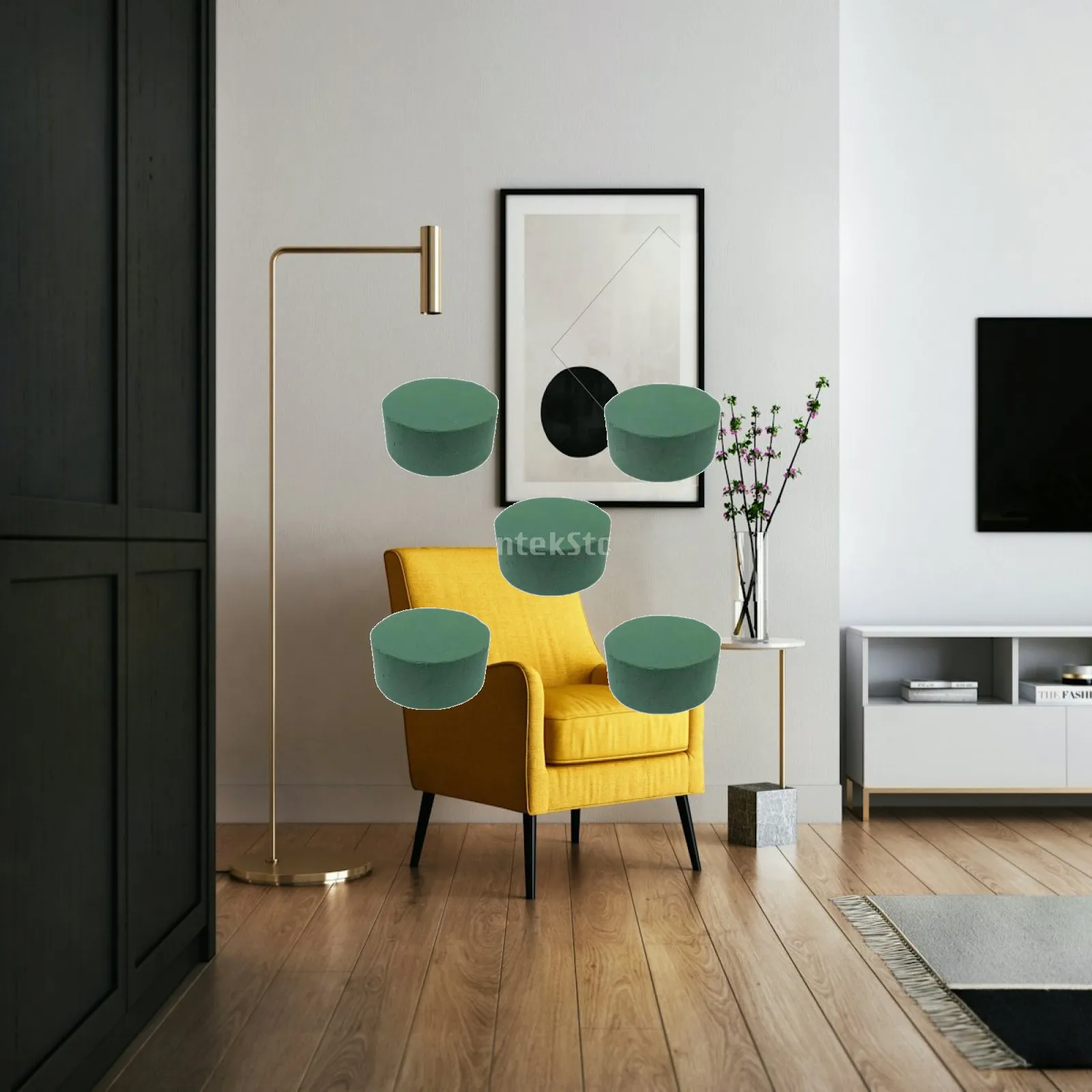 Espuma floral húmeda mini en bloques – Base verde para flores y decoraciones - imagen 5