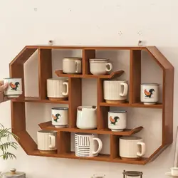 Estante de pared flotante de madera para accesorios de gatos y perros