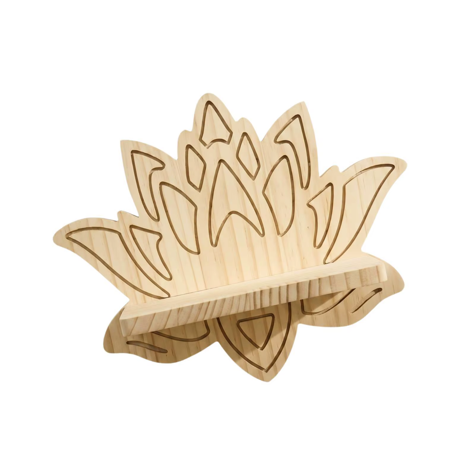 Estante de pared de madera para gatos con diseño flor de loto - imagen 4