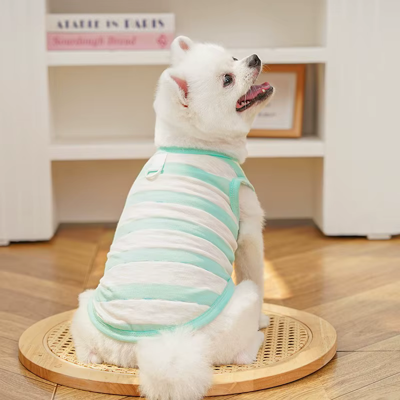 Camiseta sin mangas rayas verano para Bulldog Francés y perros pequeños - imagen 2