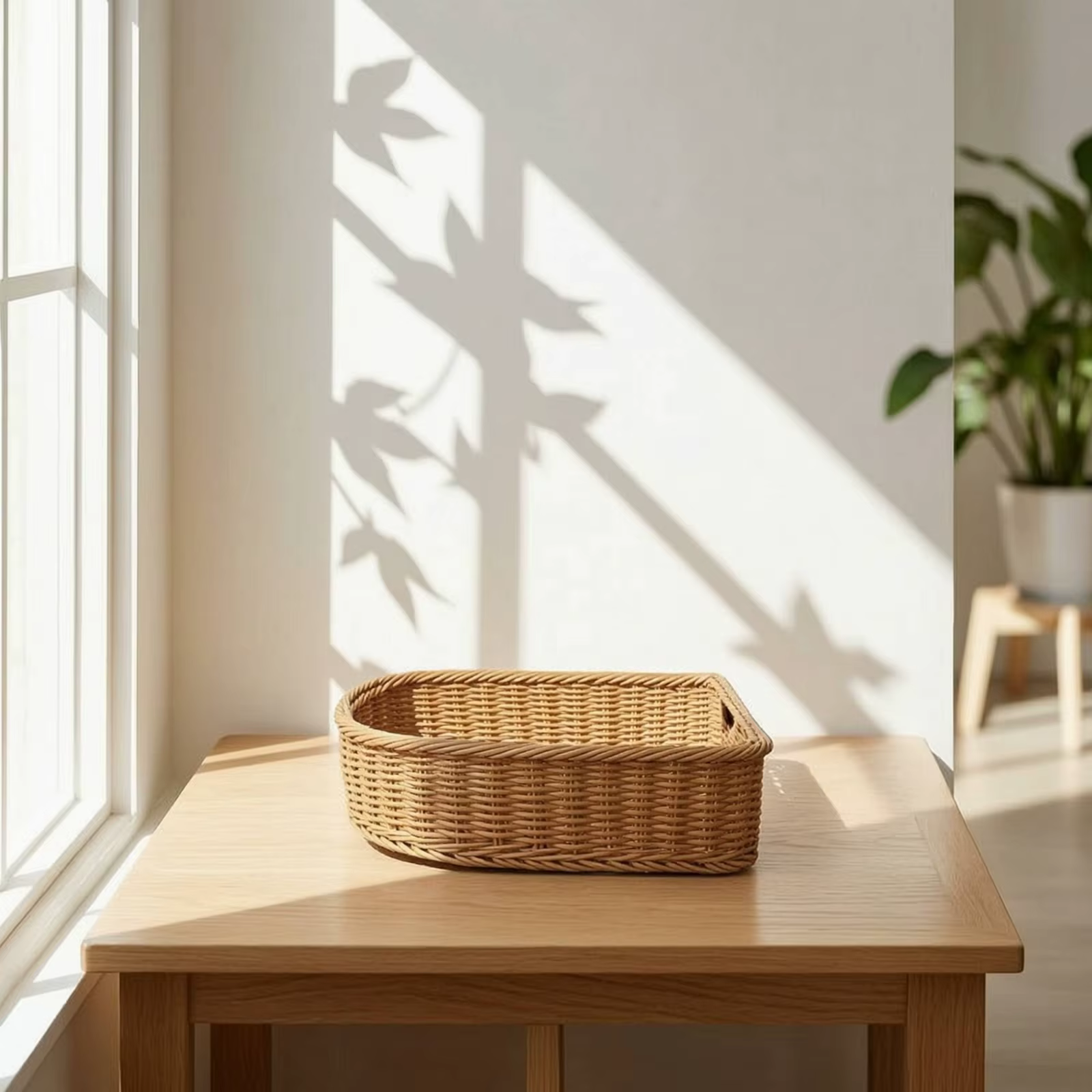 Cesta para perros y gatos tejida a mano con borde reforzado - imagen 2