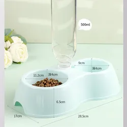 Comedero doble automático con agua integrada para perros y gatos