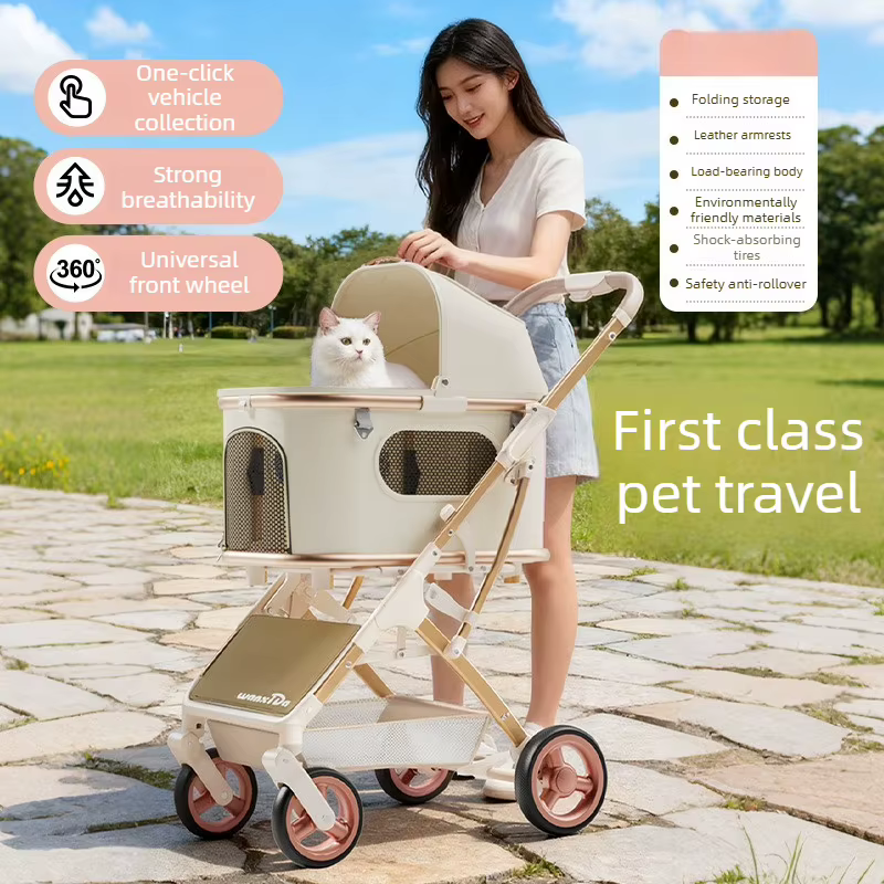 Carrito plegable aluminio para gatos y perros – Ligero viajes - imagen 5