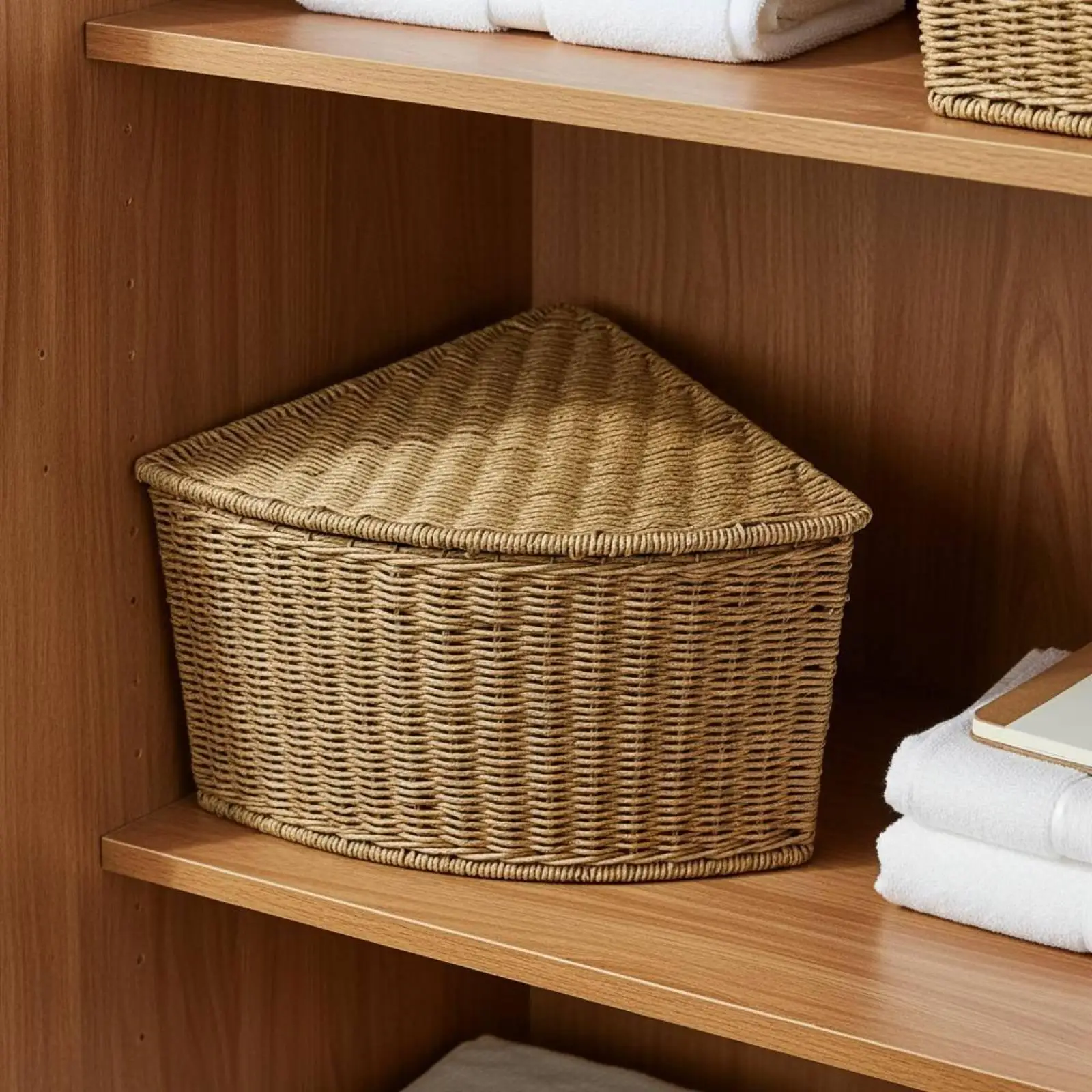 Cesta Triangular de Ratán para Gatos y Perros – Camita de Mimbre Resistente - imagen 3