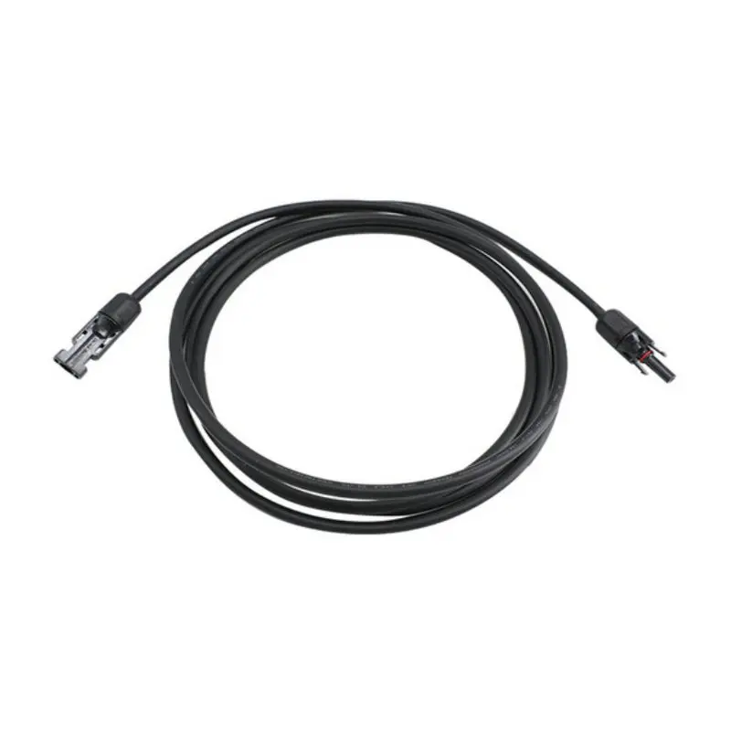 Vista frontal del cable solar de 5 metros con aislamiento resistente