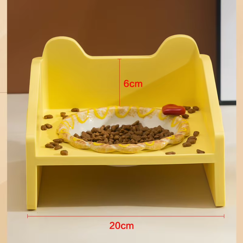 Comedero Cerámico Elevado para Gatos – Plato Antideslizante - imagen 2