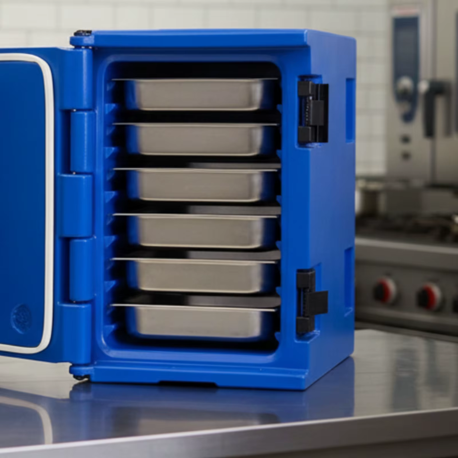 Contenedor isotérmico 90L para reparto de comidas con bandejas - imagen 5