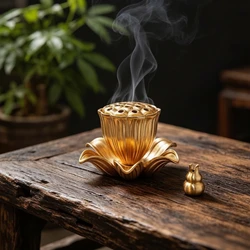 Incensario de Latón para Incienso – Quemador Decorativo con Tapa