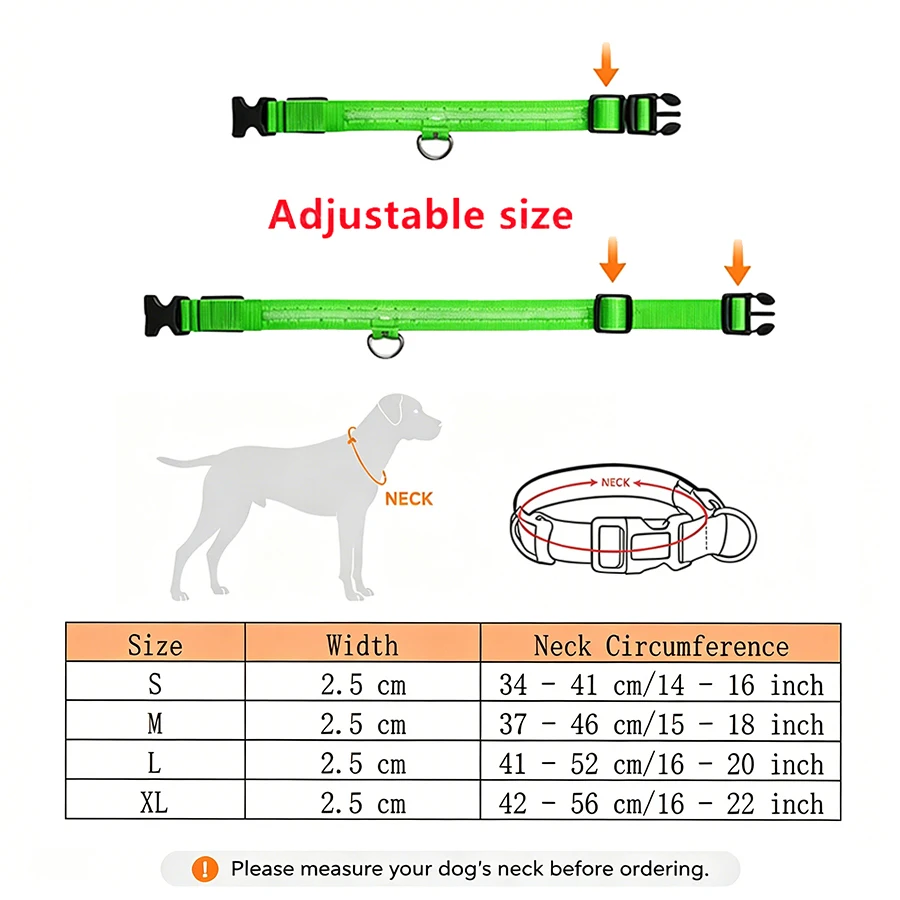 Collar LED recargable para perros y gatos – Luz nocturna USB seguro - imagen 5