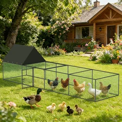 Jaula exterior grande para gallinas, patos y conejos con malla