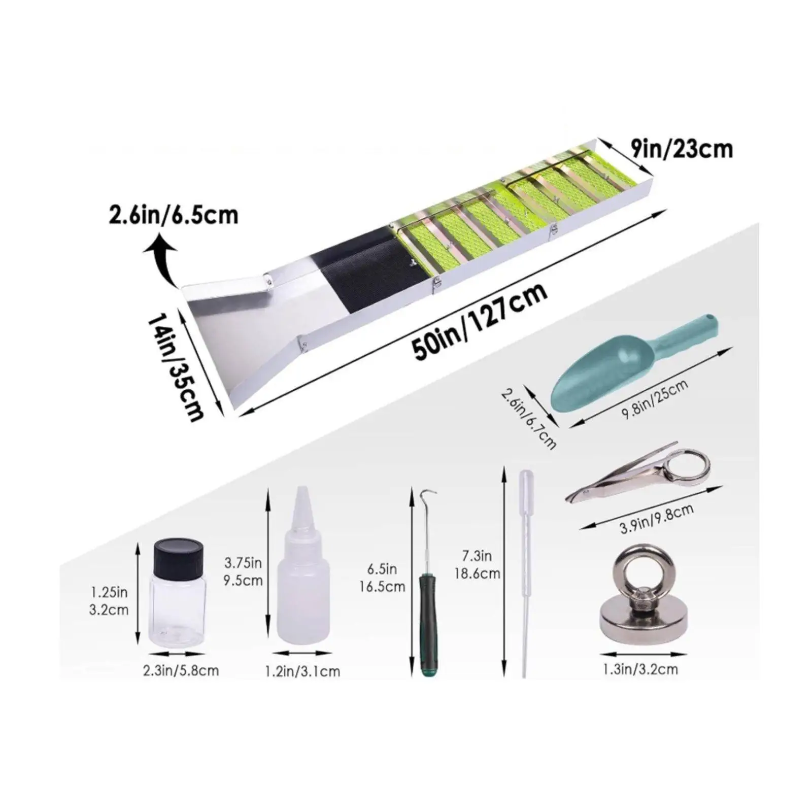 Kit de Prospección de Oro – Caja de Lavado Plegable de Aluminio - imagen 5