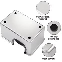 Caja de arena para gatos en acero inoxidable – Antisalpicaduras con entrada U