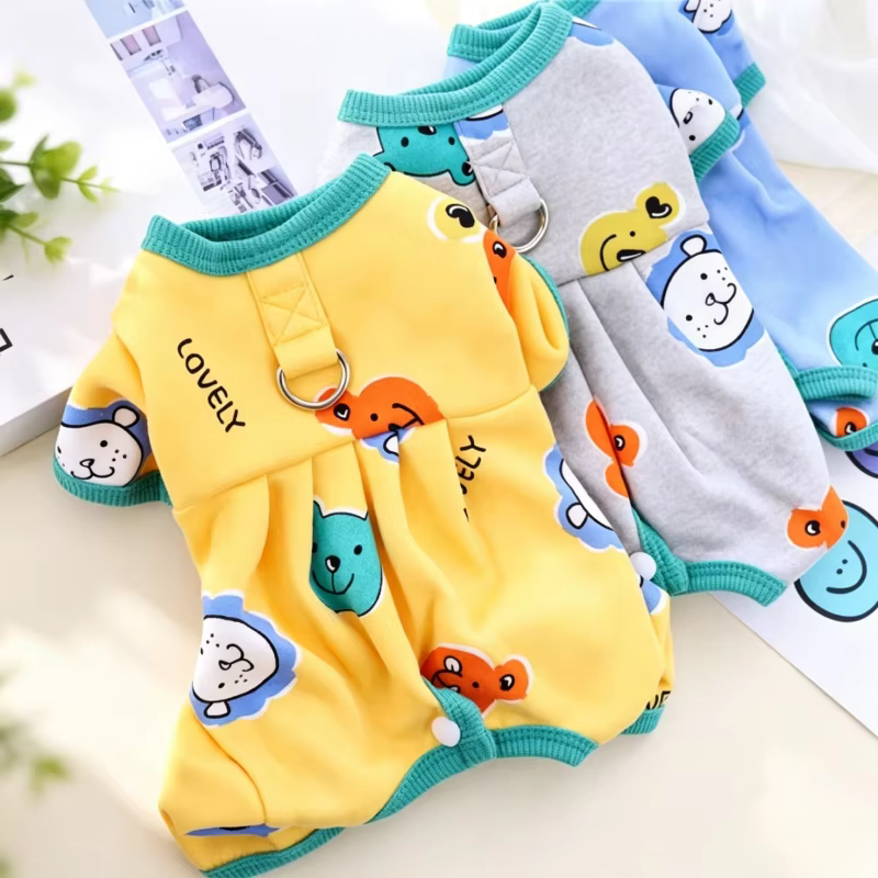 Ropa otoño cálida perros gatos: monos pijamas cachorros bichón