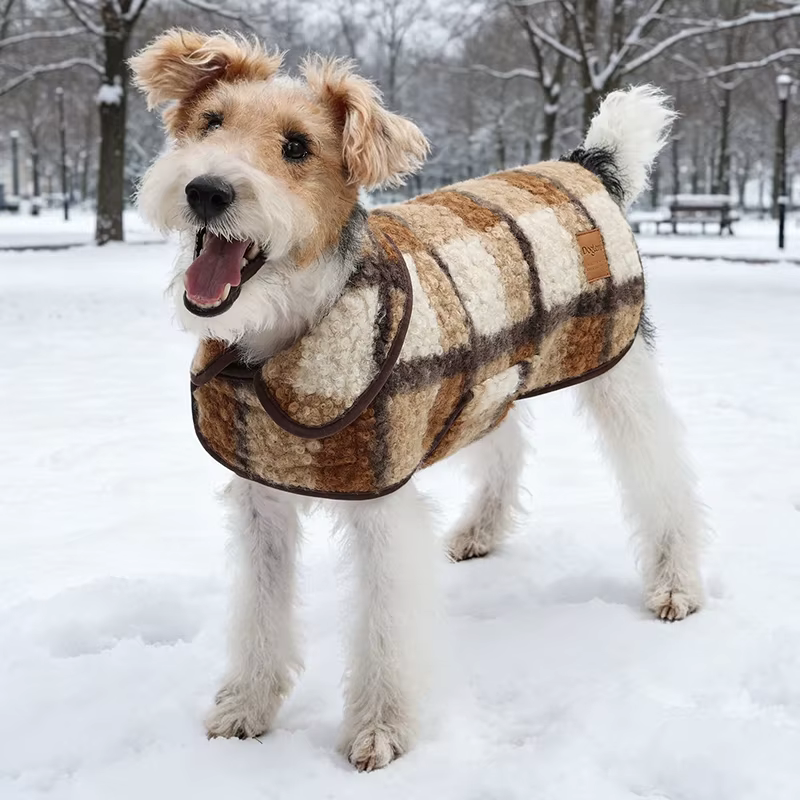 Abrigo retro cuadros forro polar perros todas tallas - imagen 3