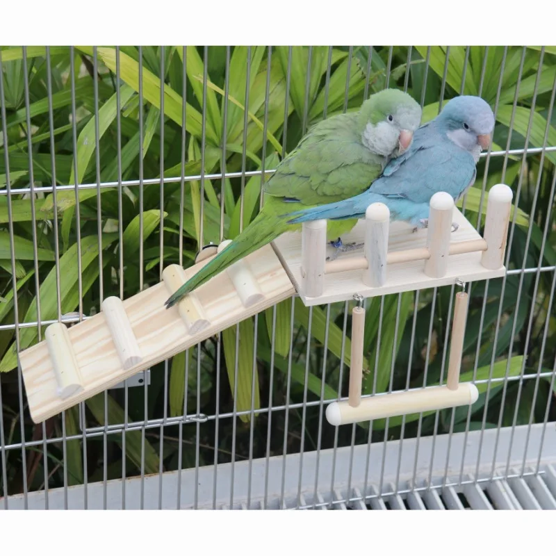 Escalera de madera para jaulas de pájaros