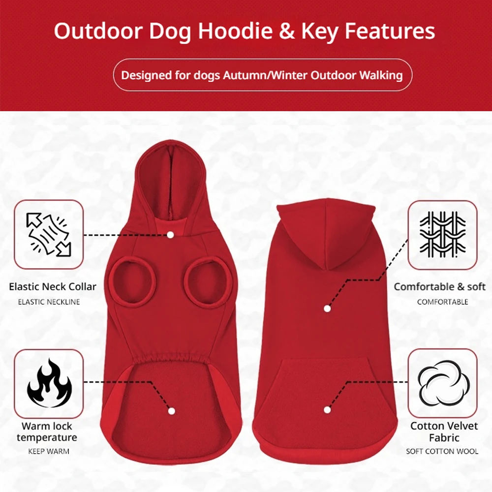 Sudadera con capucha para perro, abrigo cálido y cortavientos - imagen 2