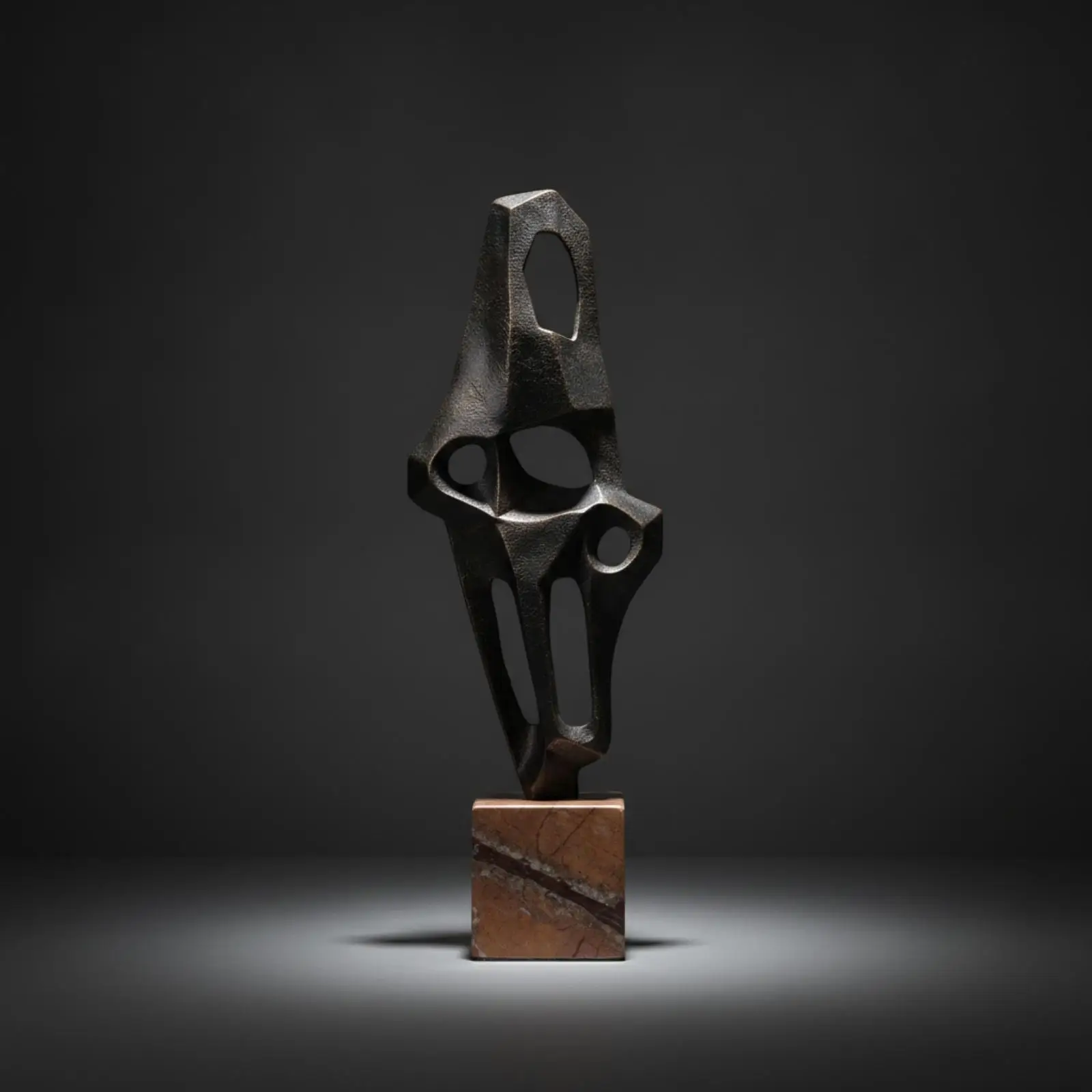 Escultura abstracta metal base mármol estantería minimalista - imagen 2