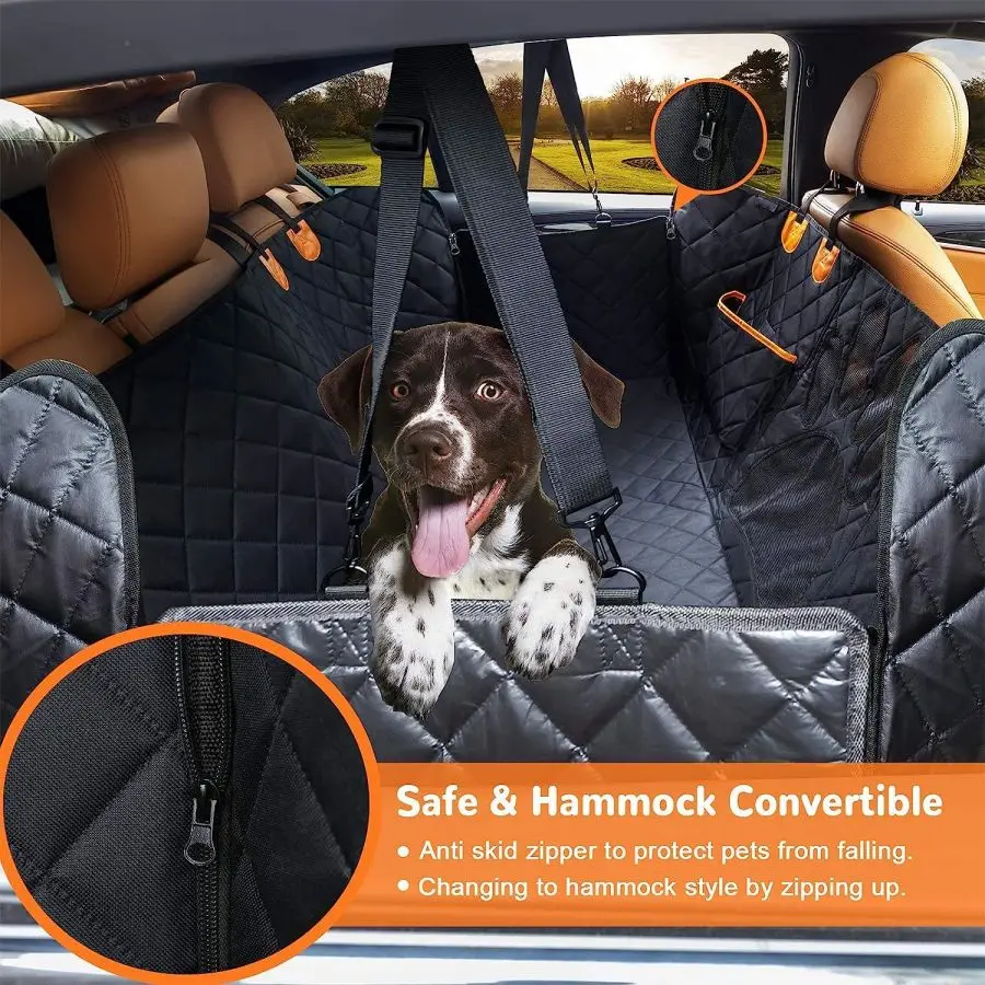 Hamaca de coche con ventana de malla para perro