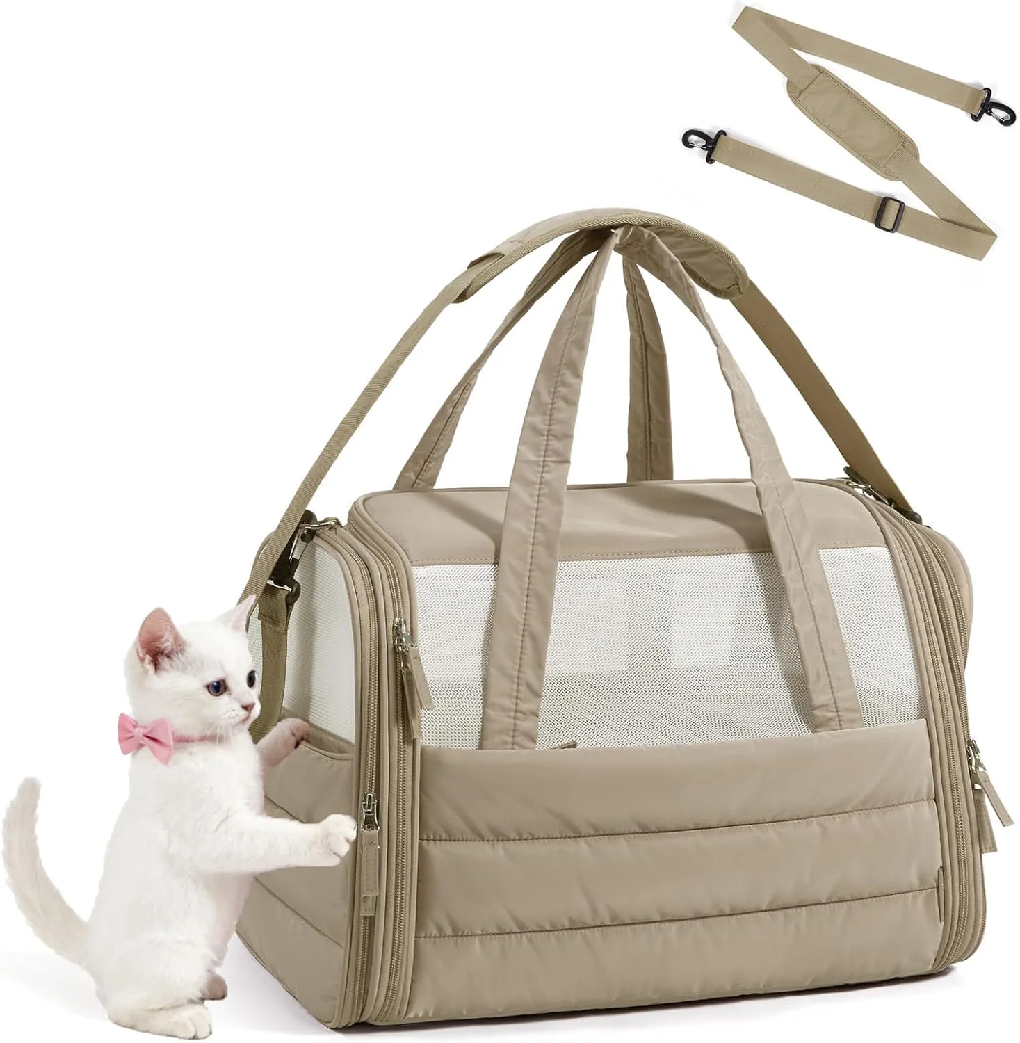 Bolsa de transporte plegable transpirable para gatos y perros - imagen 3
