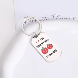 Llavero de acero de titanio para parejas con frase cariñosa