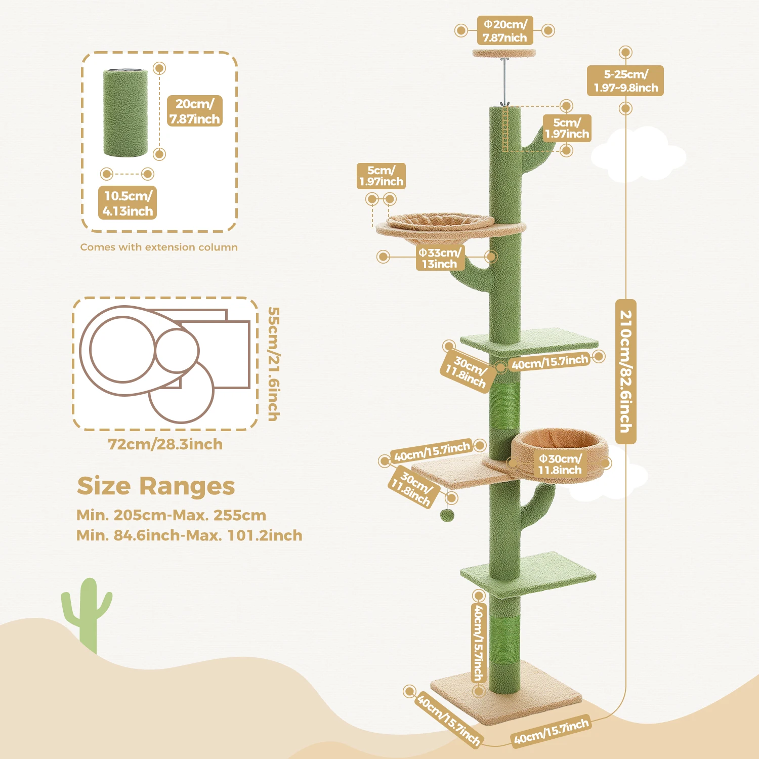 Árbol para gatos cactus completo