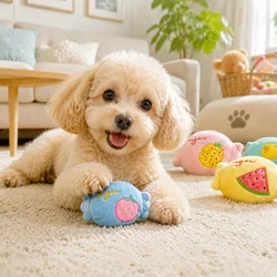 Juguete interactivo de peluche con sonido para perro, caramelo lavable