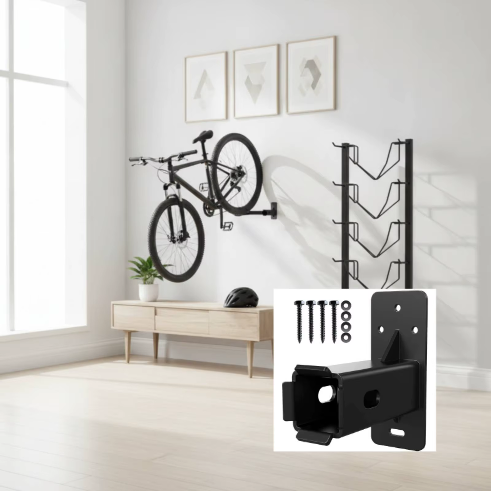 Soporte de pared para receptor de enganche de bicicletas - imagen 2