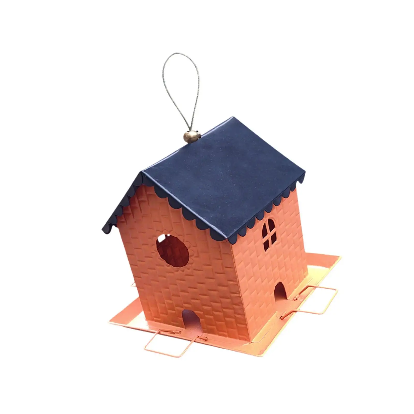 Comedero para pájaros en forma de casa, bandeja colgante exterior - imagen 2