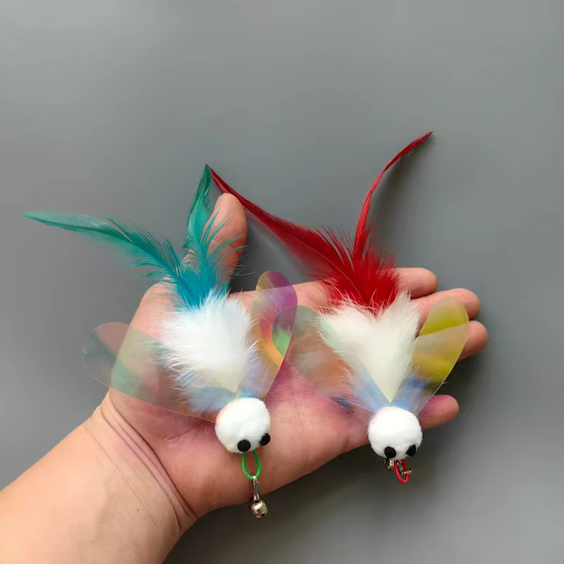 Juguetes para gatos con plumas en forma de abeja - imagen 5