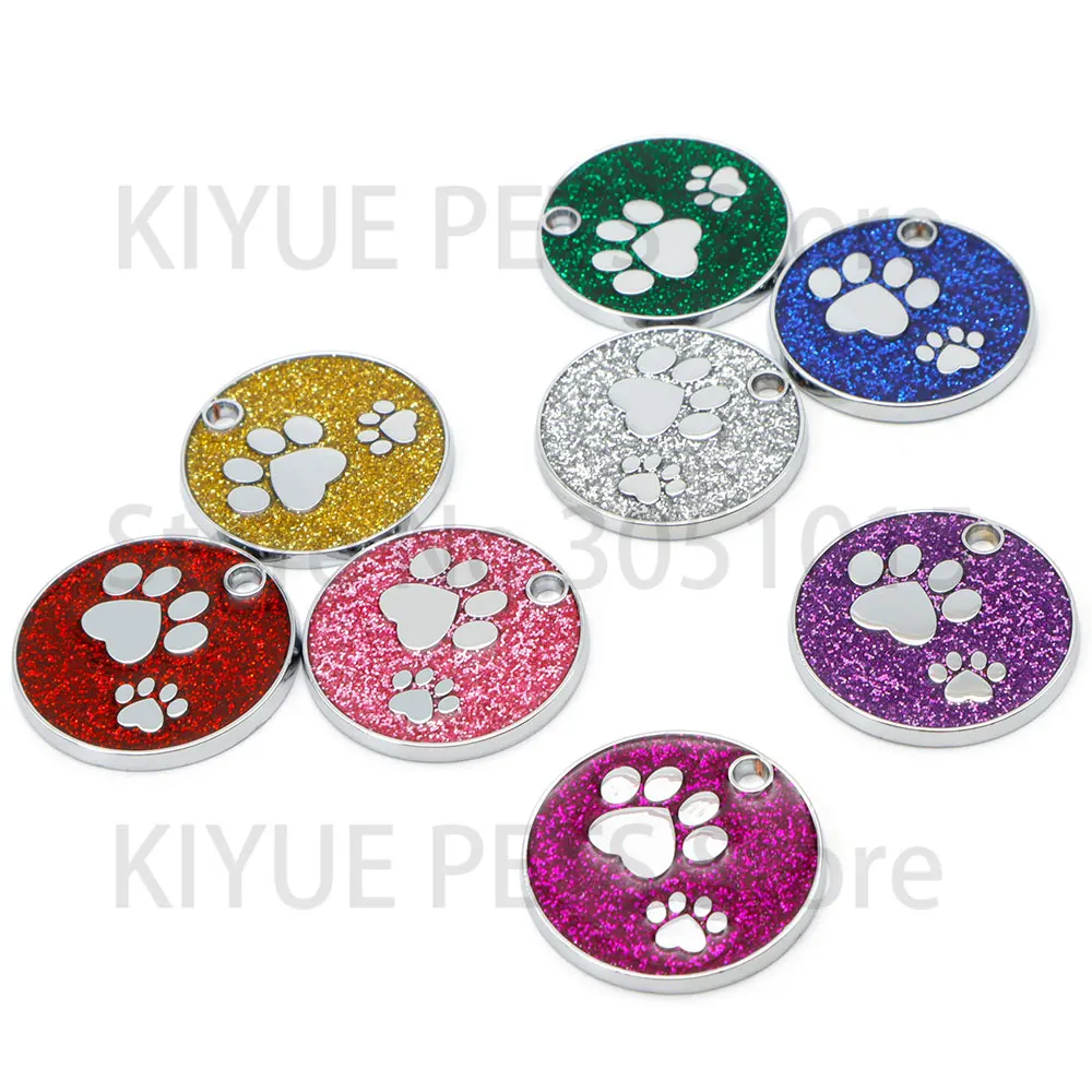 Colgantes redondos blancos para collares de perro y gato – Lisos para grabar