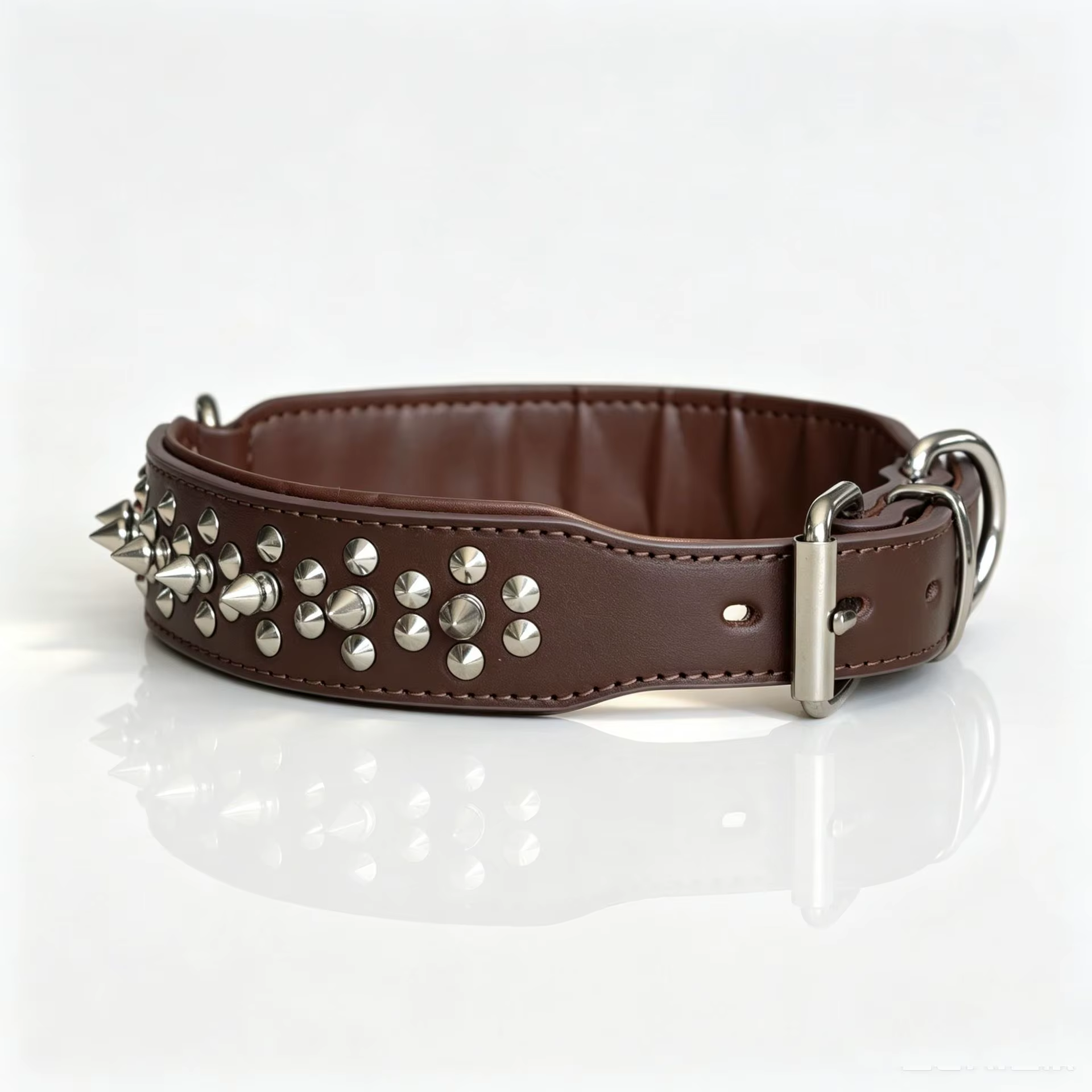 Collar de cuero anti-mordida para Pitbull y Bulldog - imagen 4