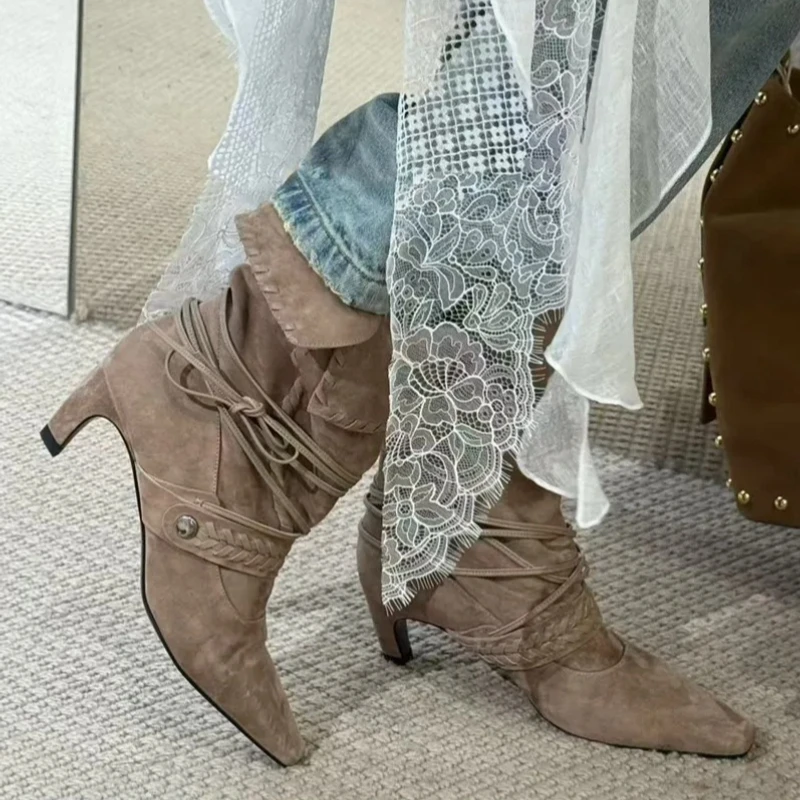 Botas invierno perro mini gamuza sintética con cordones - imagen 3