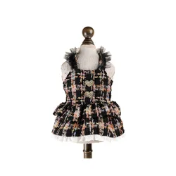 Vestido de cuadros sin mangas para perros pequeños, ideal para otoño-invierno