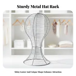 Soporte metálico para sombreros y cabeza maniquí – Base estable, fácil montaje
