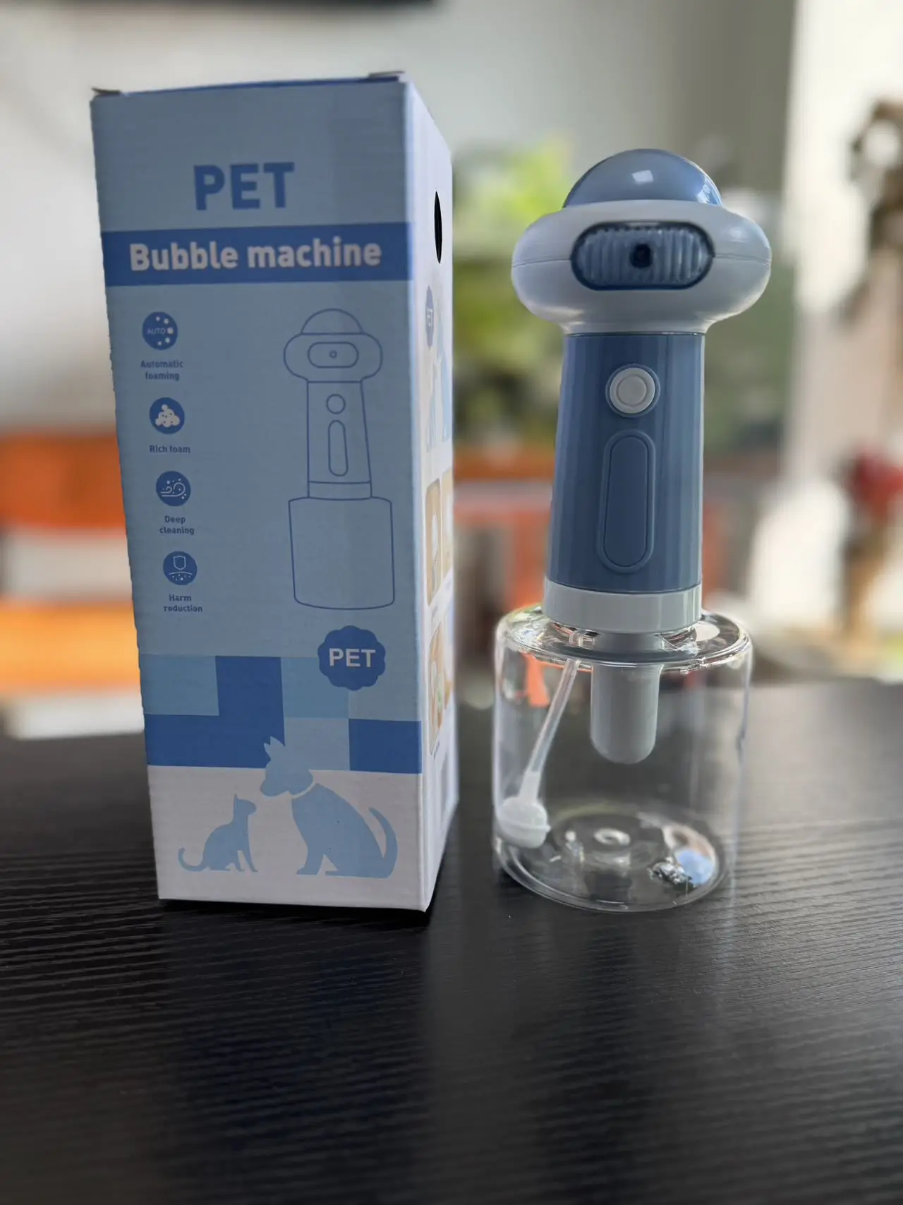 Máquina de burbujas para perros y gatos