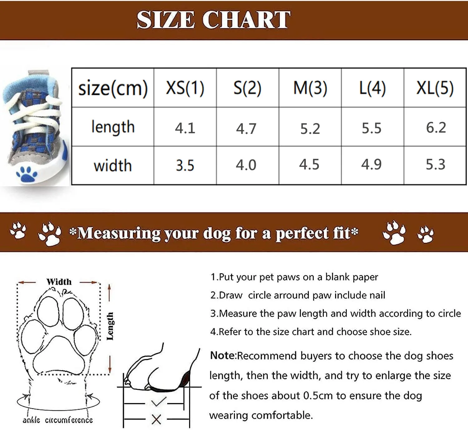 Zapatos para perros - muestra frontal