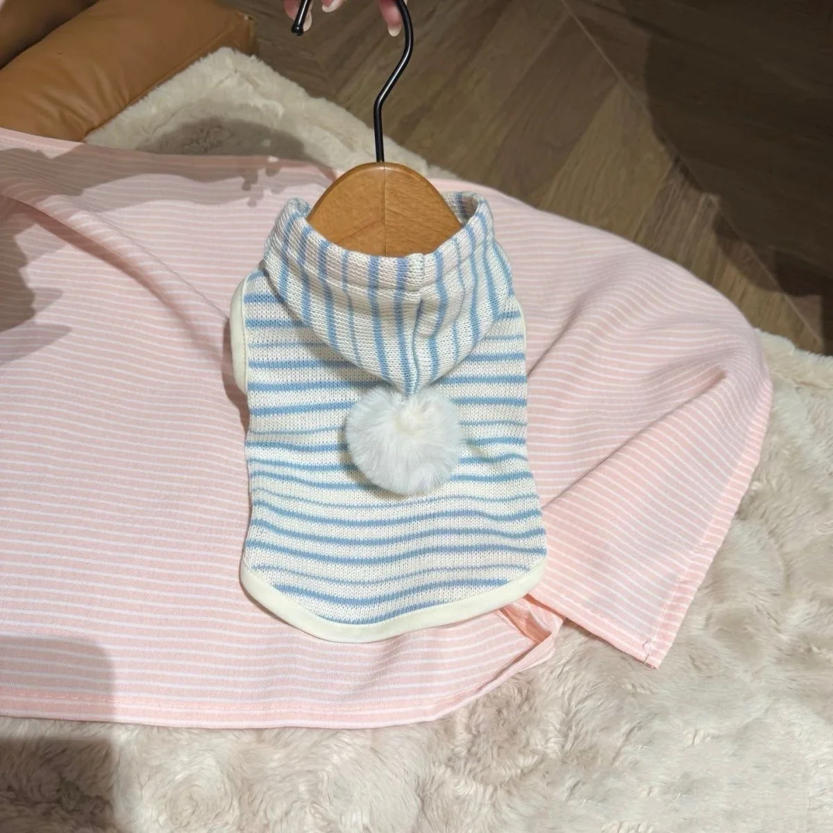 Sudadera con capucha a rayas para Yorkshire, Schnauzer y gato - imagen 5