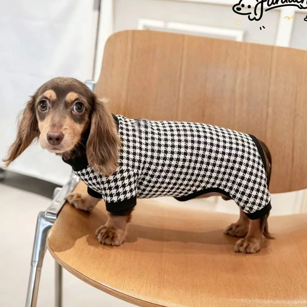 Abrigo cómodo con estampado pata de gallo