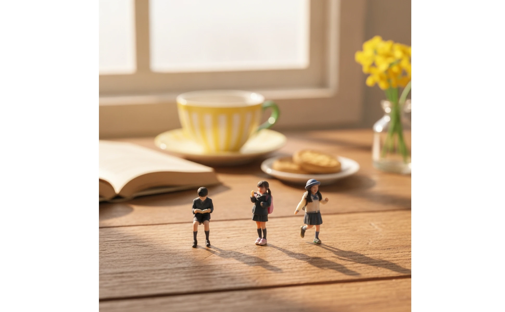 Figuras de escolares en miniatura realistas, figuras de personas pequeñas, figuras de personas pequeñas realistas y delicadas, 3 piezas