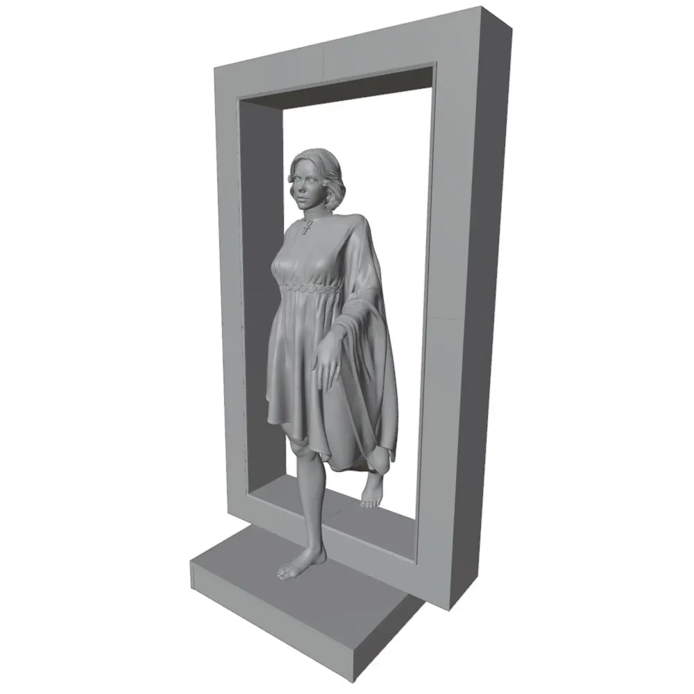 Vista del modelo gris impreso en 3D