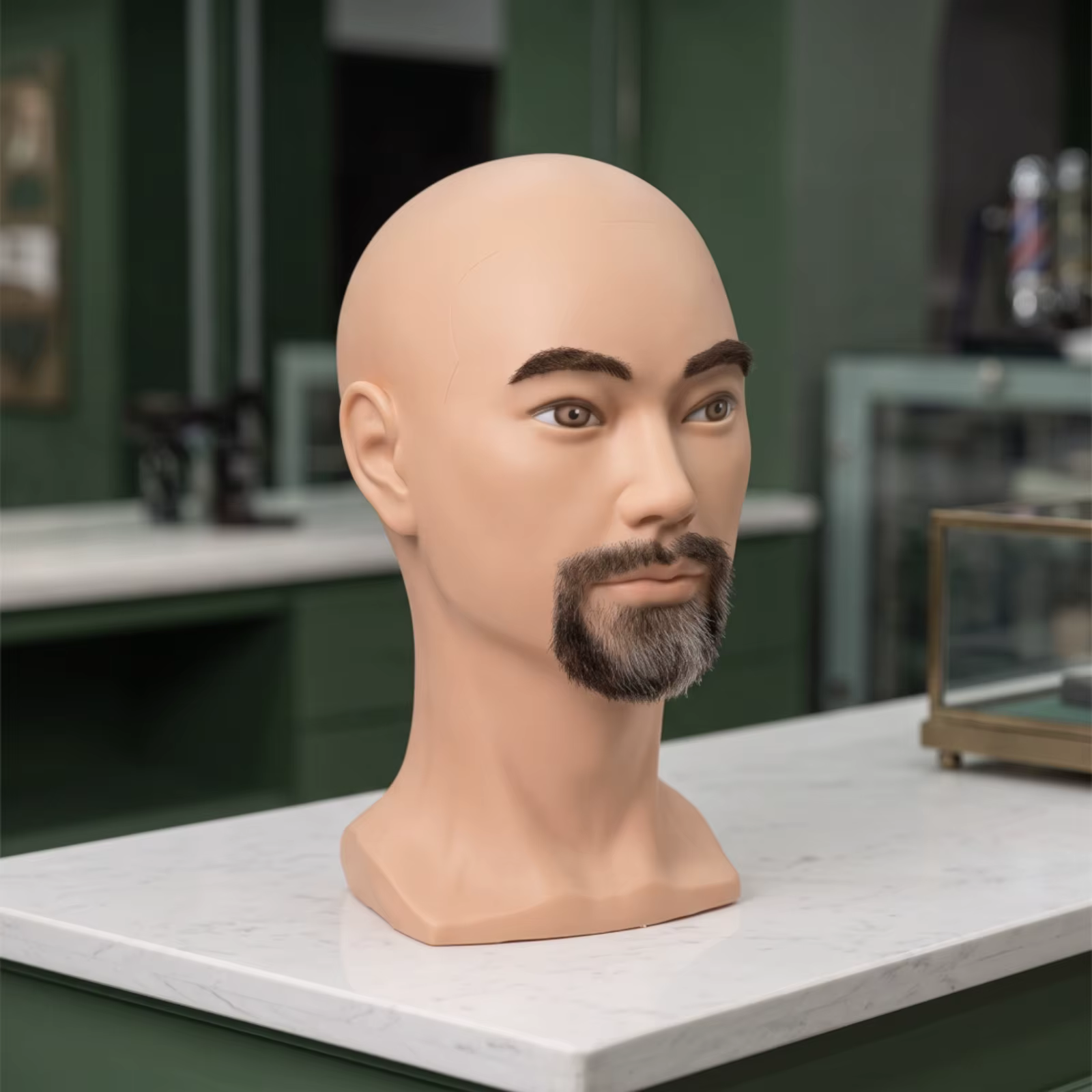 Maniquí Cabeza para Barberos – Maniquí Calvo Resistente para Peluquería - imagen 4