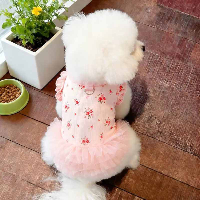 Vestido de verano con volantes para gatos y perros – Bulldog Francés - imagen 3
